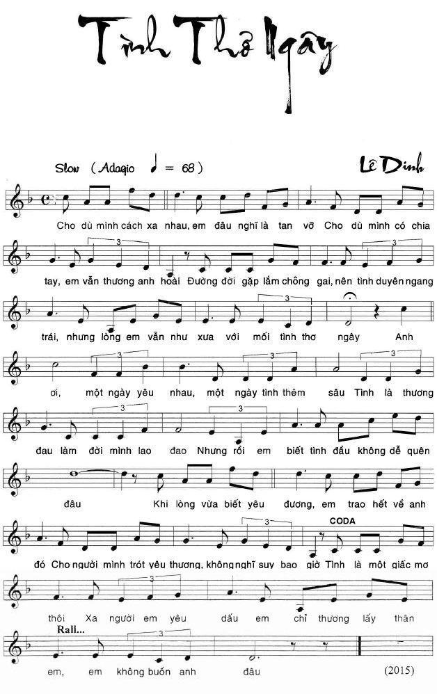 Sheet nhạc Tình Thơ Ngây